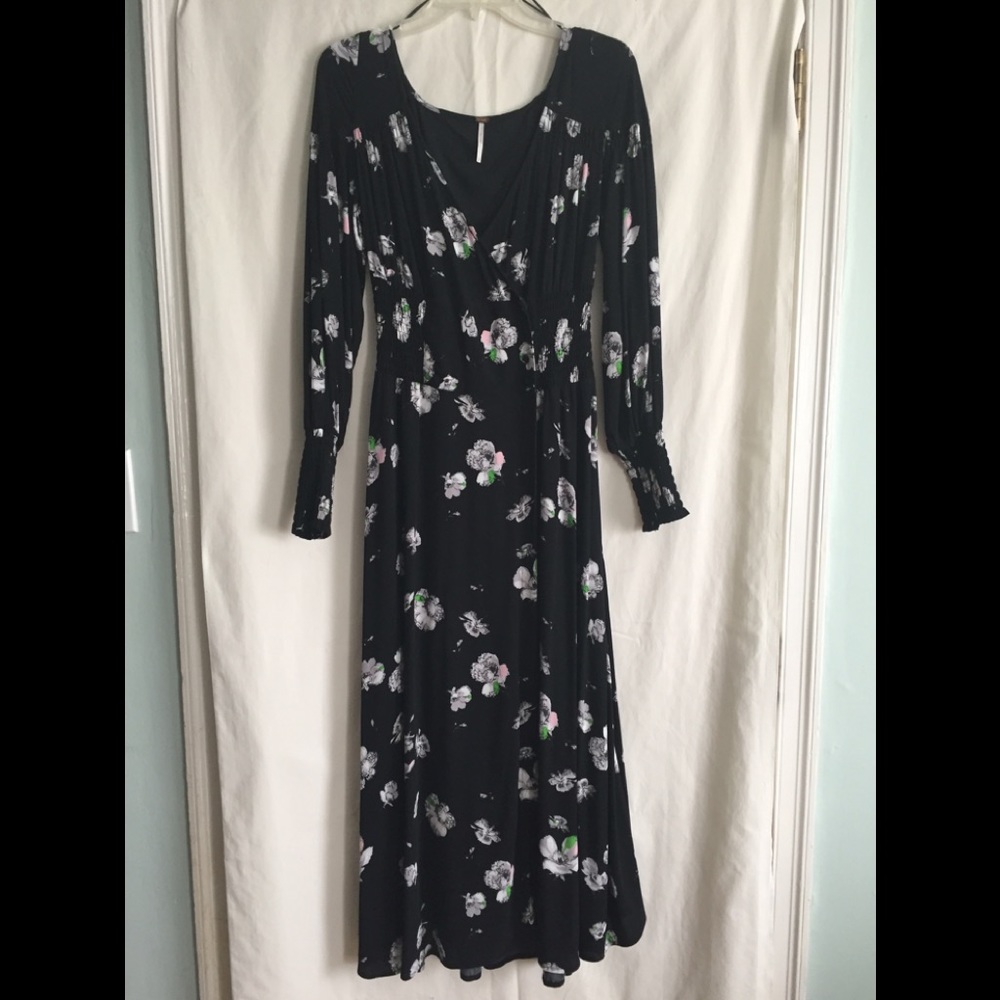 Free People So Sweetly wrap floral midi dress